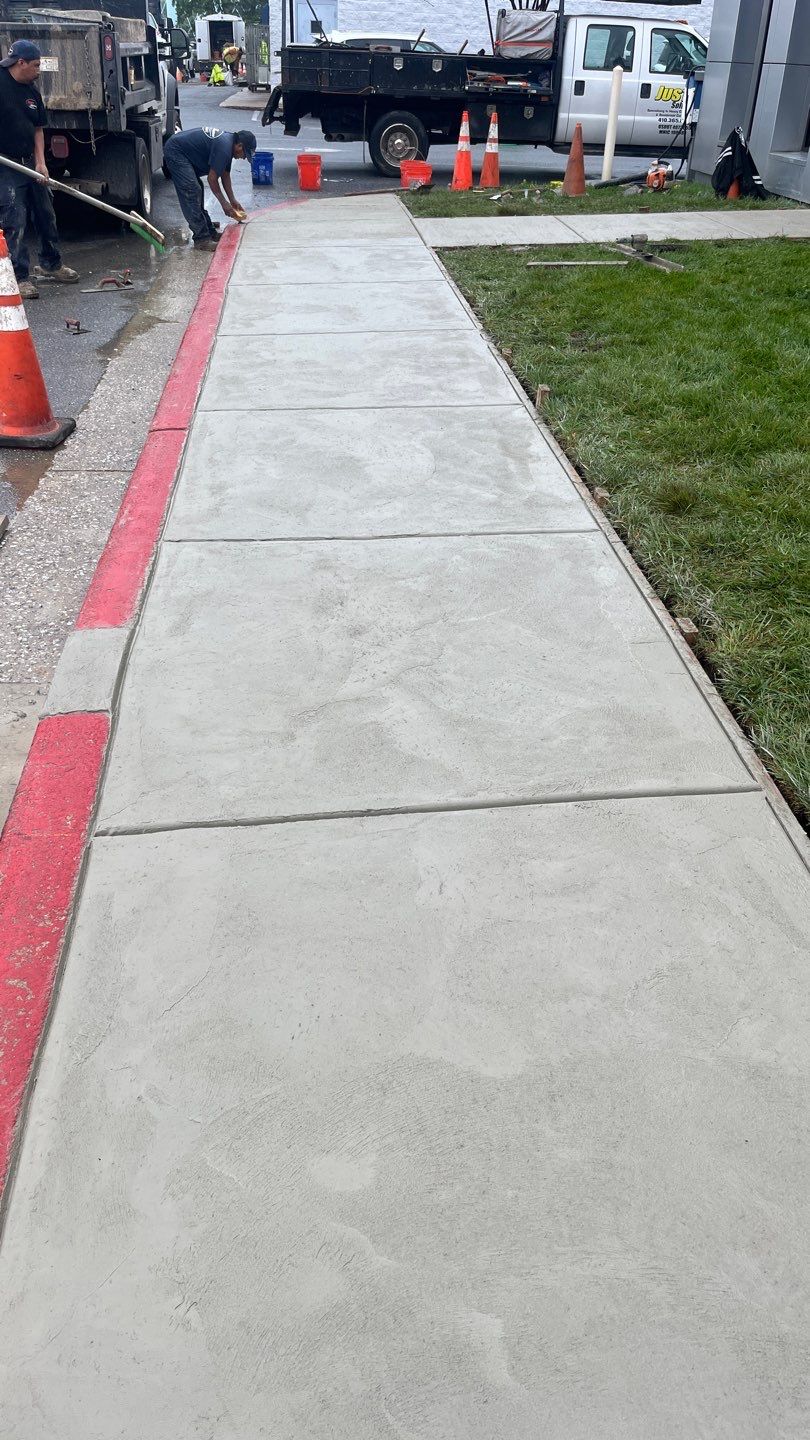 Concrete sidewalk